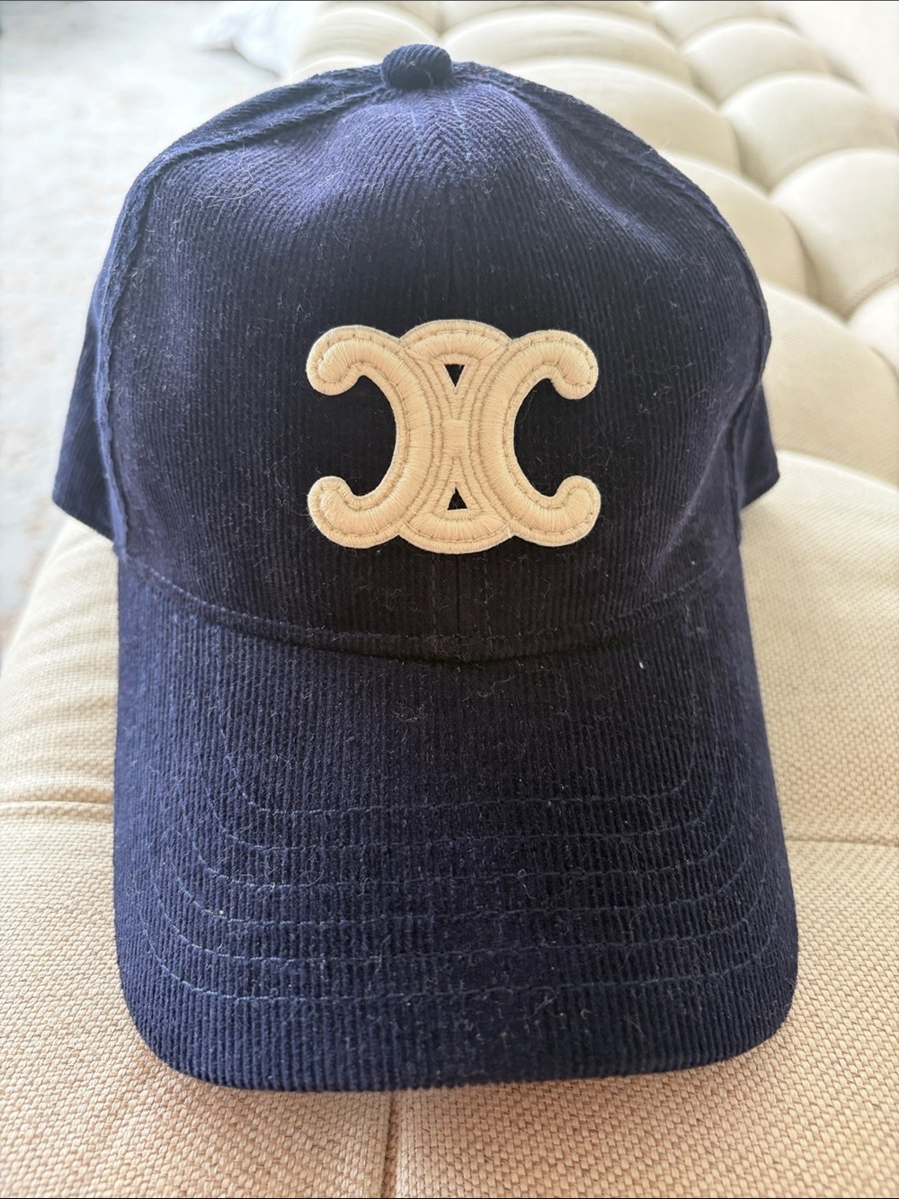 Celine Black And Cream Branded Baseball Cap